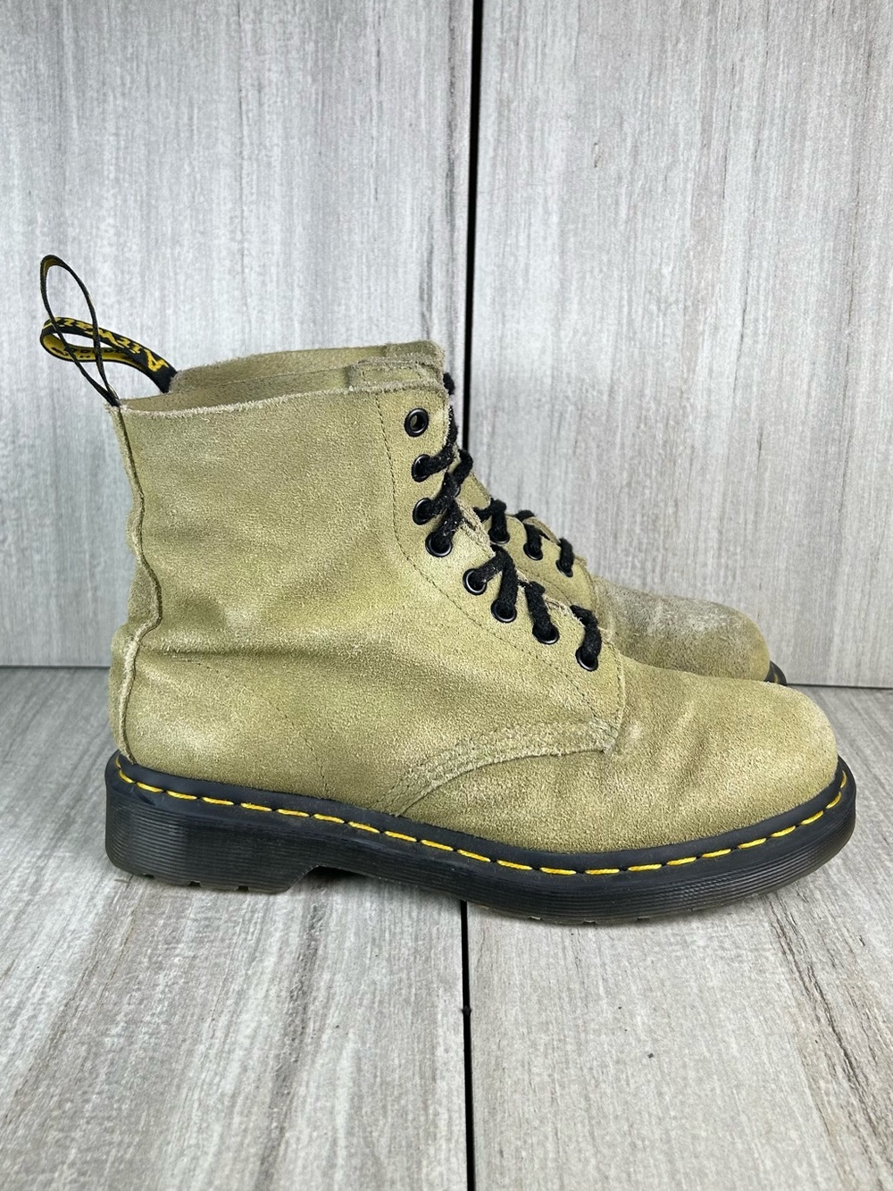 Dr. Martens Docs 1460 Pascal Olive Suede Lace-Up Combat Boots Women’s Size 8